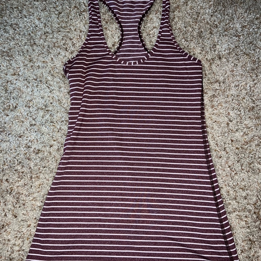 Lululemon Heathered Bordeaux Drama East 2 West Stripe CRB Cool Racerback Tank 4